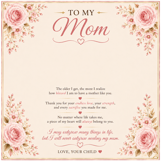 🌸 To My Mom – Forever Cherished Necklace